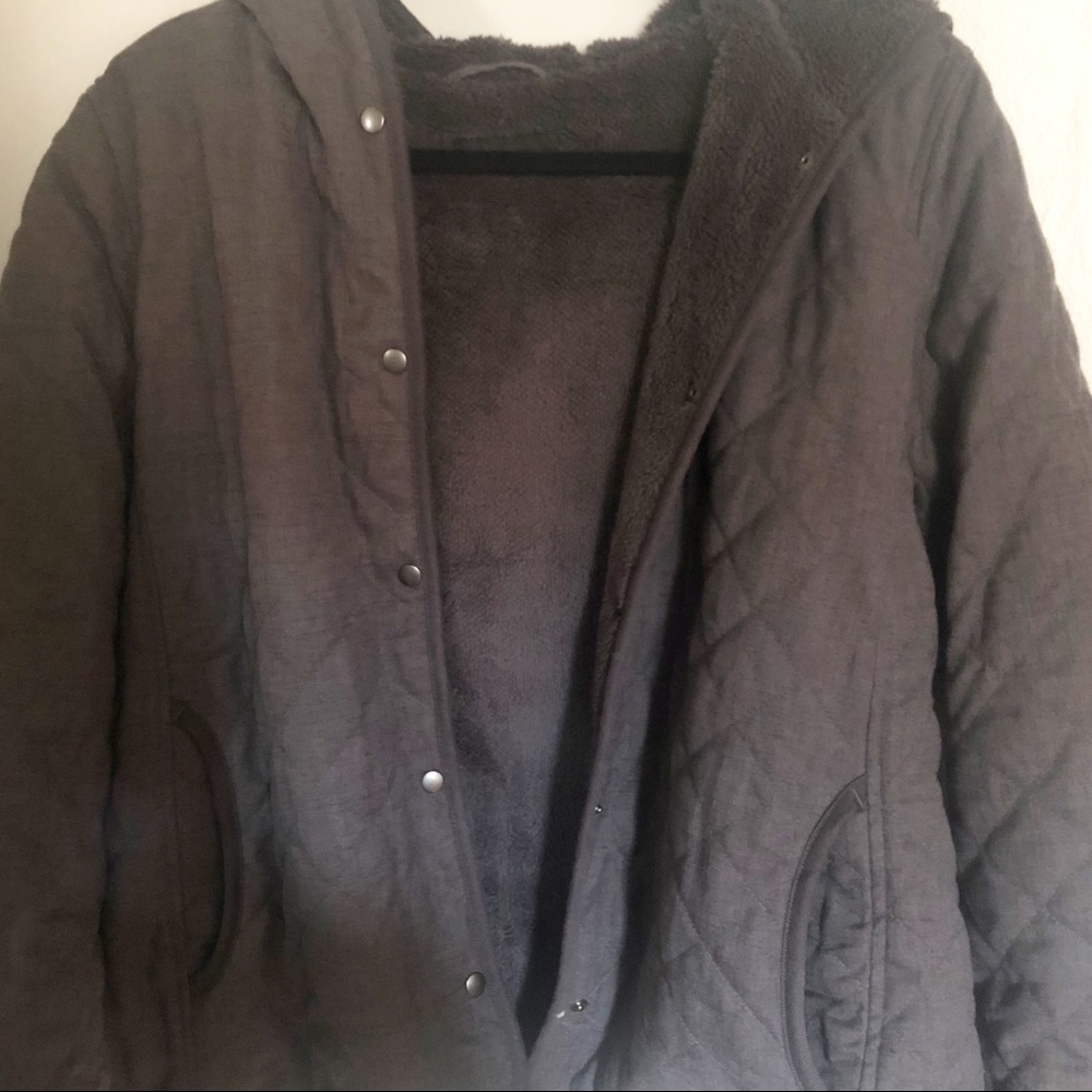 Uniqlo Pile-lined Fleece Quilted Hooded Coat